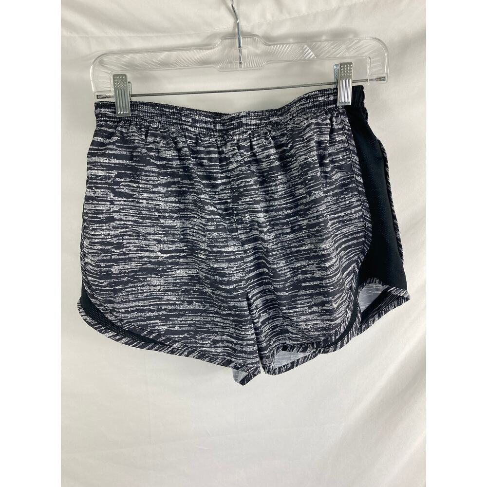 Nike Dri Fit Womans Lined Black White Pattern Athletic Shorts Size Medium